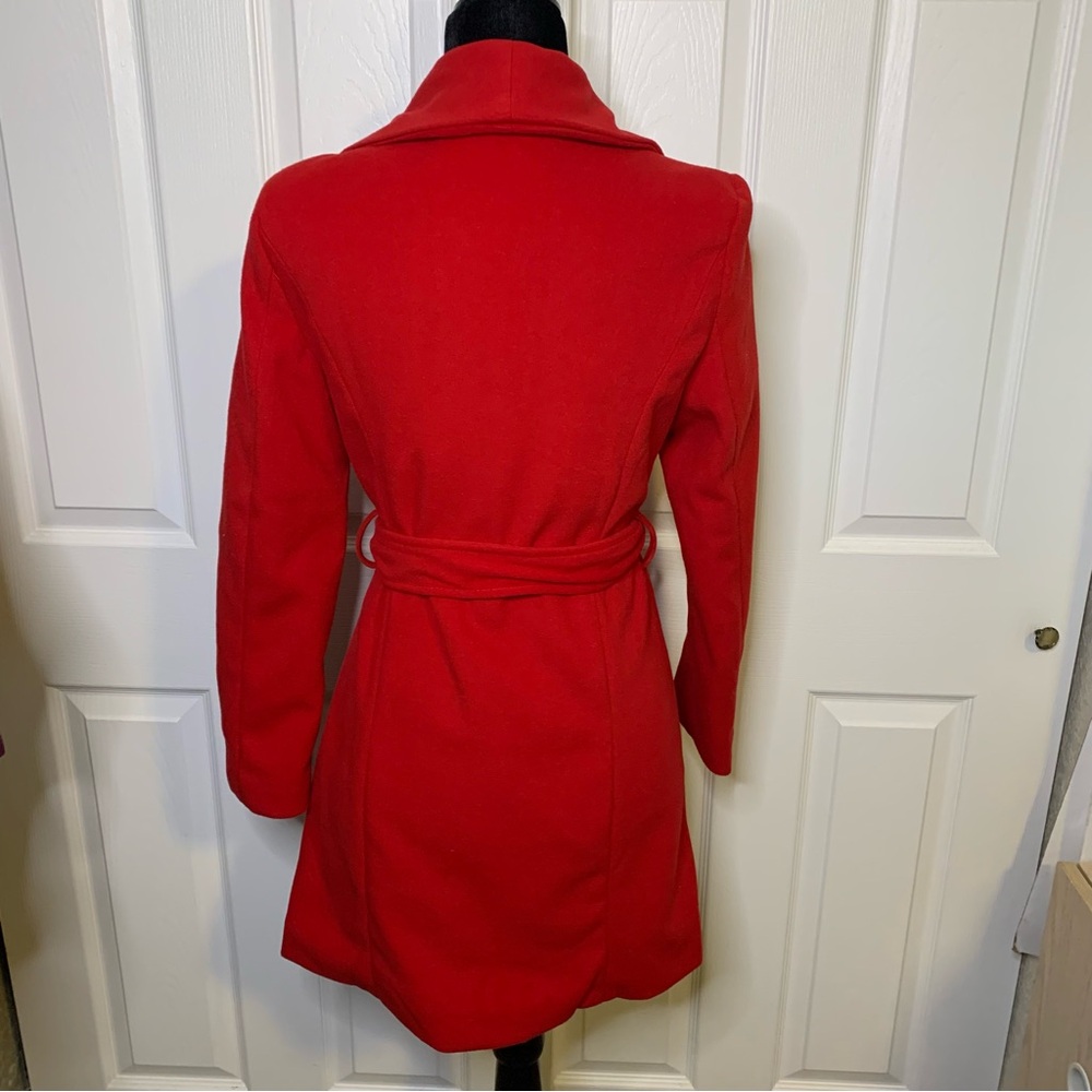 Love Tree Red Belted Wrap Coat - Picture 5 of 8